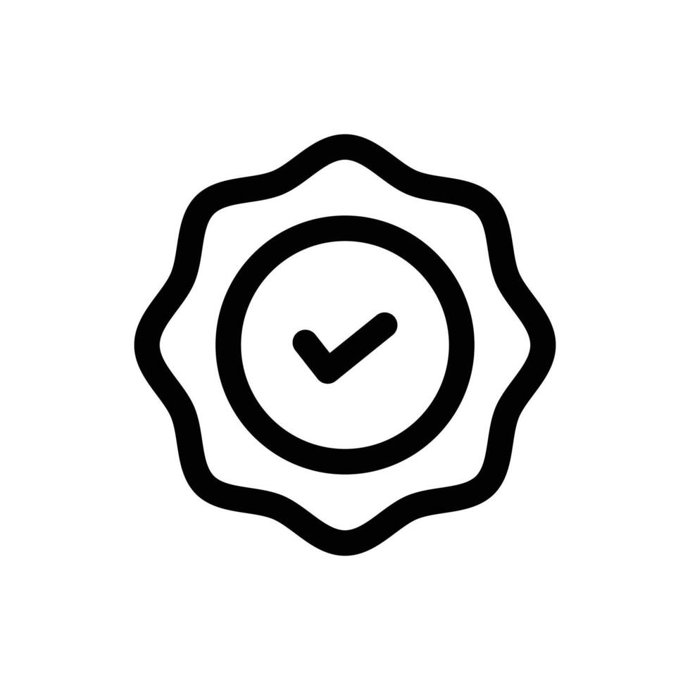 Facile badge ligne icône isolé sur une blanc Contexte vecteur