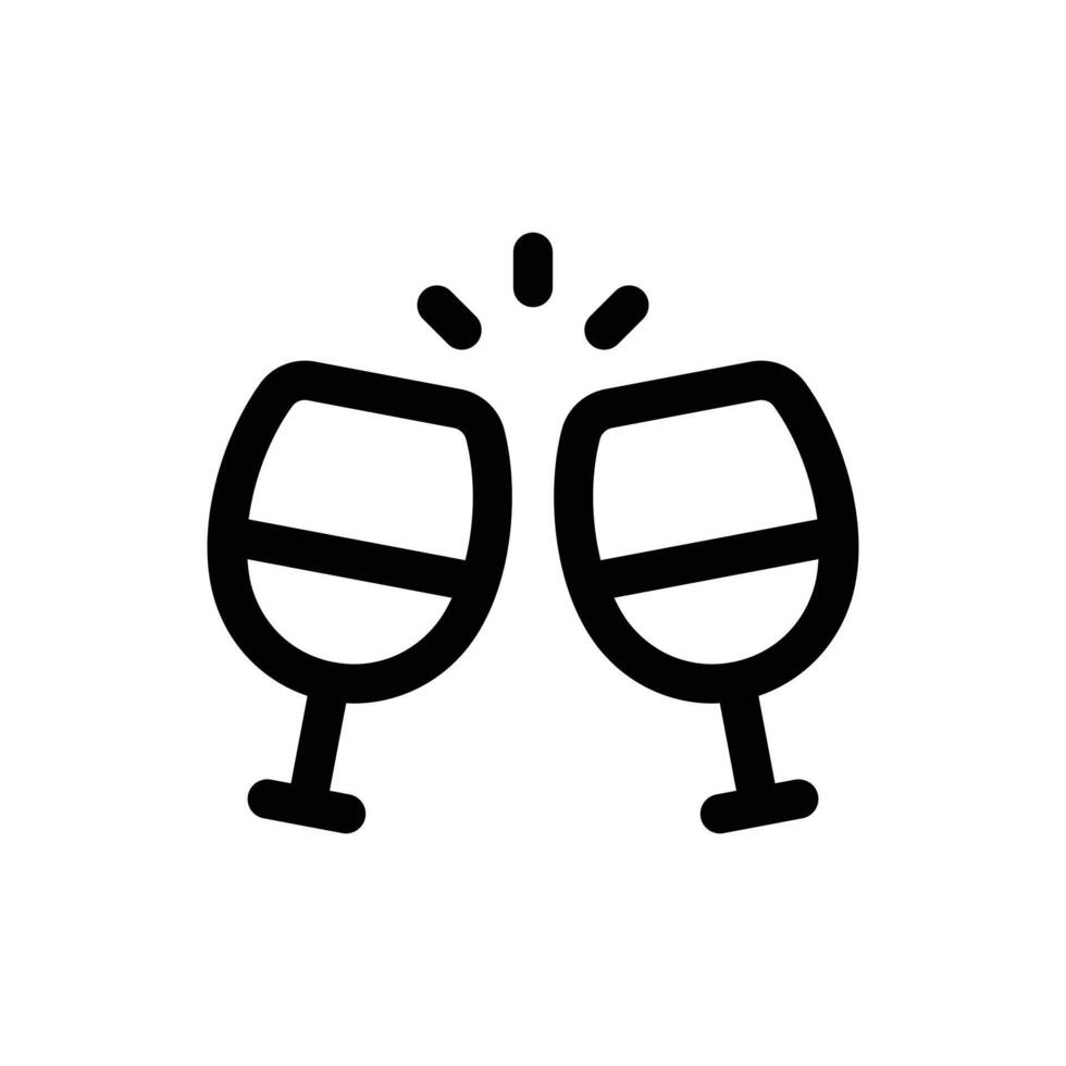 Facile du vin à votre santé ligne icône isolé sur une blanc Contexte vecteur