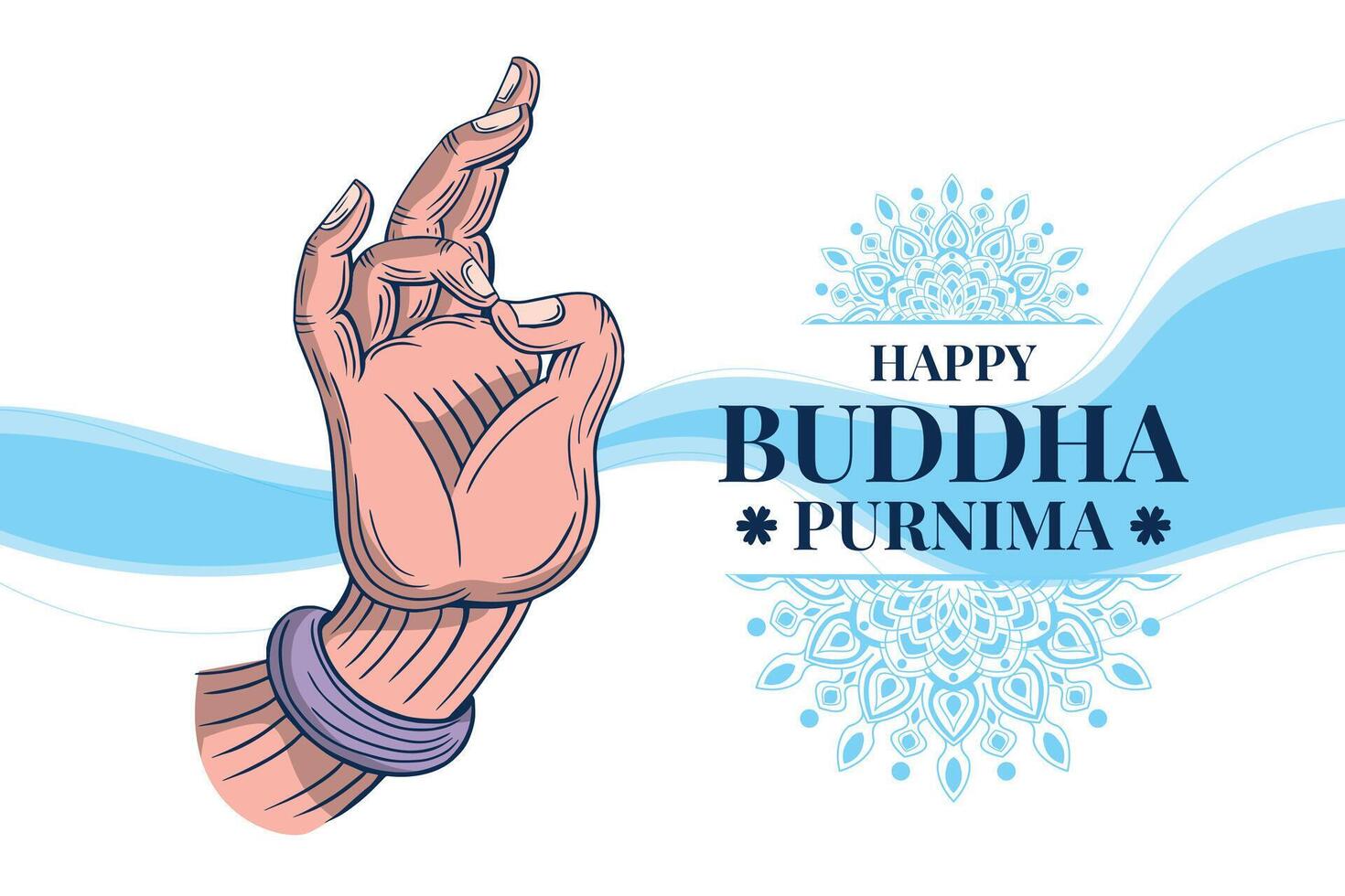 Bouddha jayanti, Bouddha purnima, et Bouddha jour, vesak fête salutation vecteur