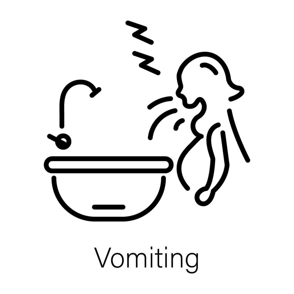 concepts de vomissements à la mode vecteur