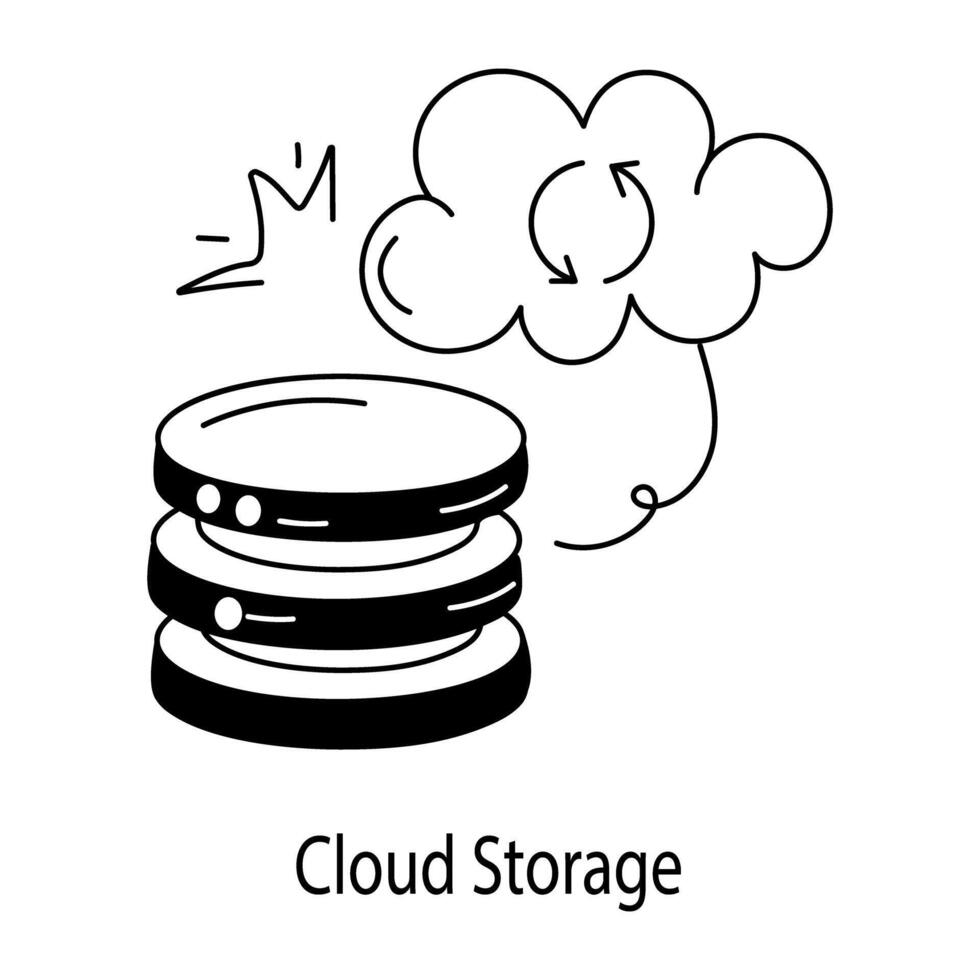 stockage en nuage à la mode vecteur