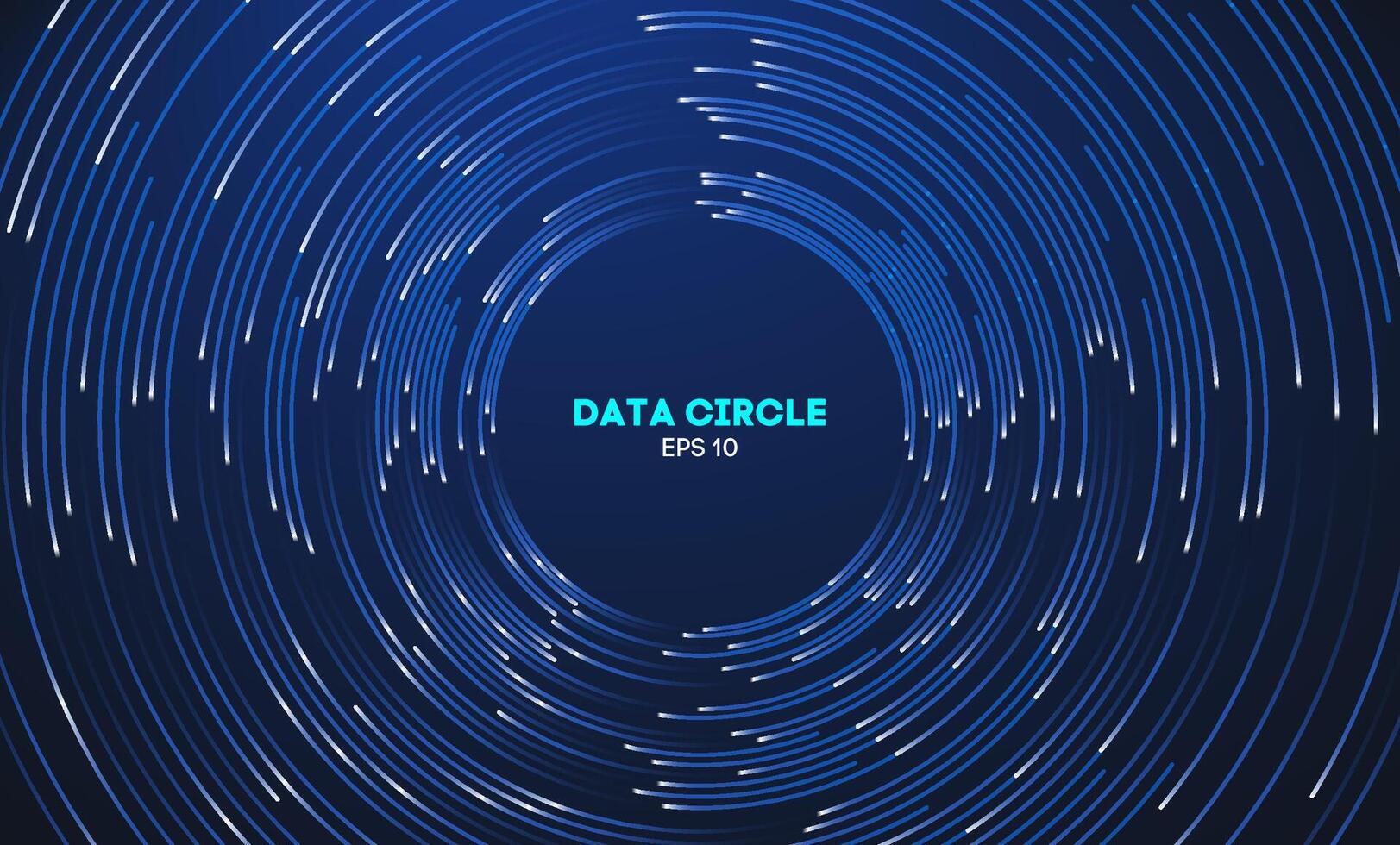 circulaire Les données tourbillon sur foncé bleu La technologie Contexte. ouragan vortex concentrique lignes vecteur