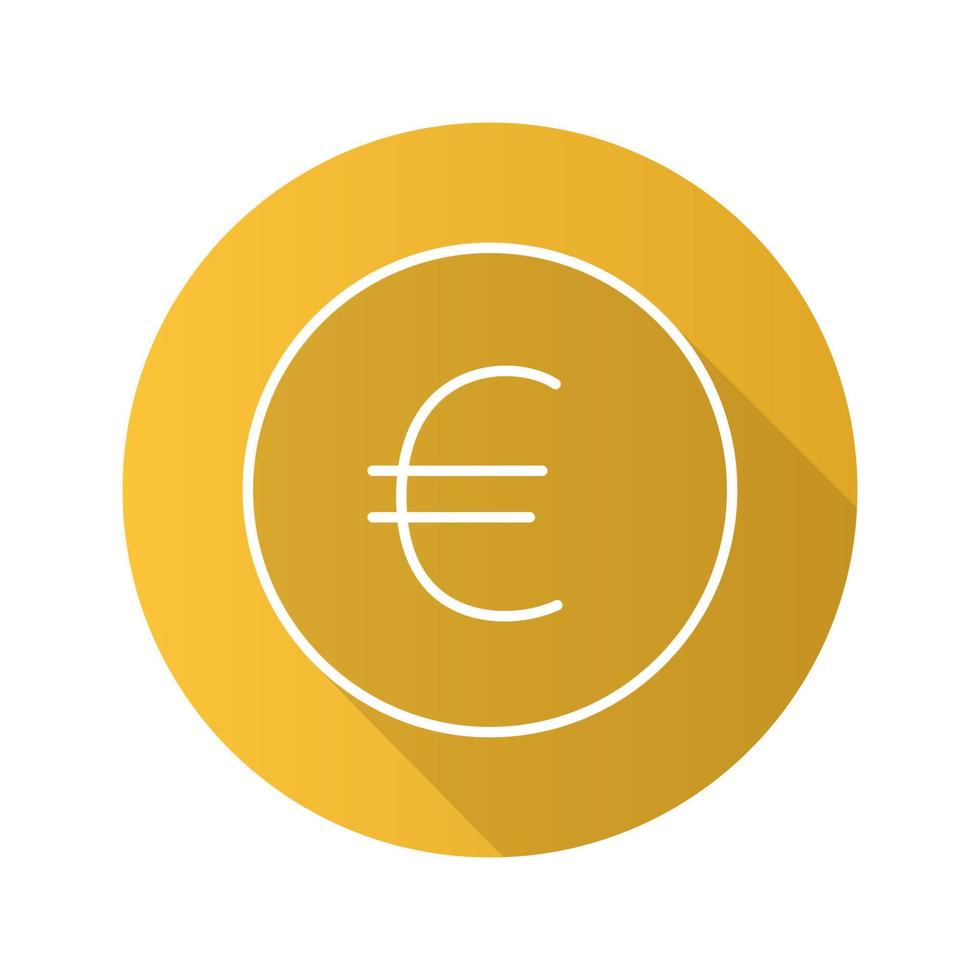 icône de l'euro signe plat linéaire grandissime. monnaie de l'union européenne. symbole de contour de vecteur