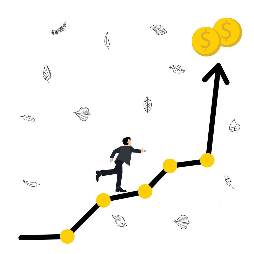 vecteur illustration de une homme d'affaire réalisation Succès