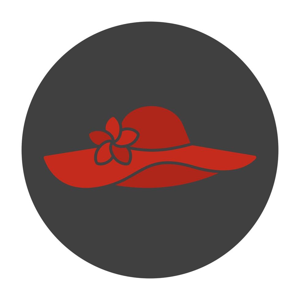 icône de couleur de glyphe de chapeau de plage pour femmes. symbole de la silhouette sur fond noir. espace négatif. illustration vectorielle vecteur