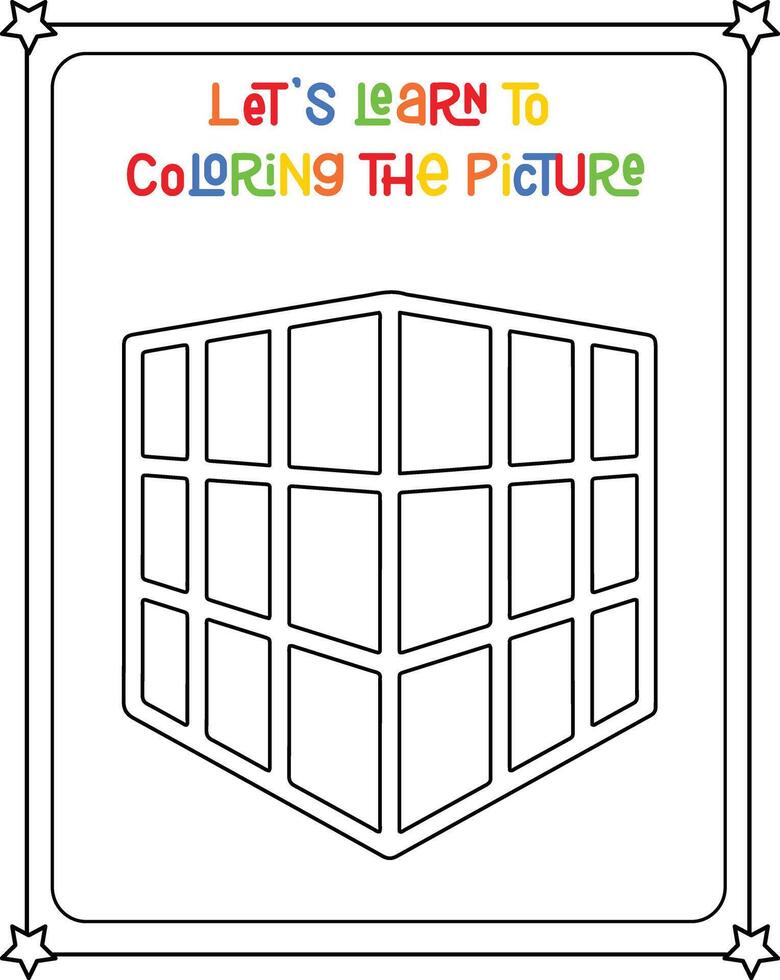 dessin vecteur coloration livre illustration Rubik cube