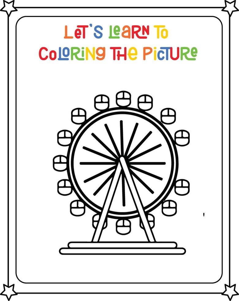 dessin vecteur coloration livre illustration ferris roue