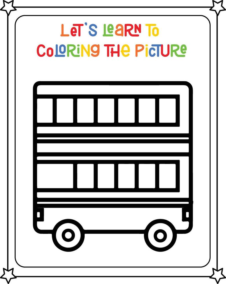 dessin vecteur coloration livre illustration double decker autobus