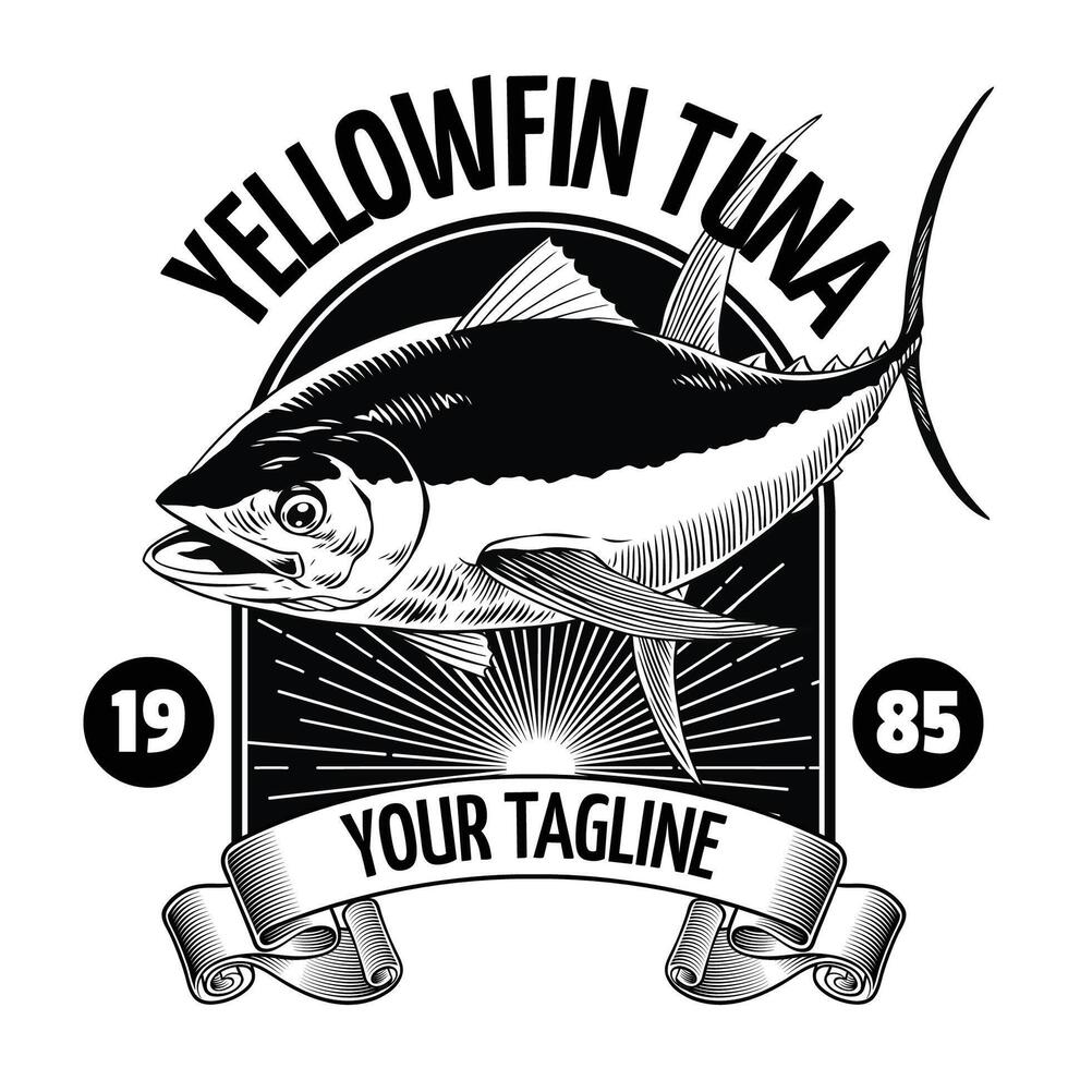 albacore thon poisson T-shirt conception illustration vecteur