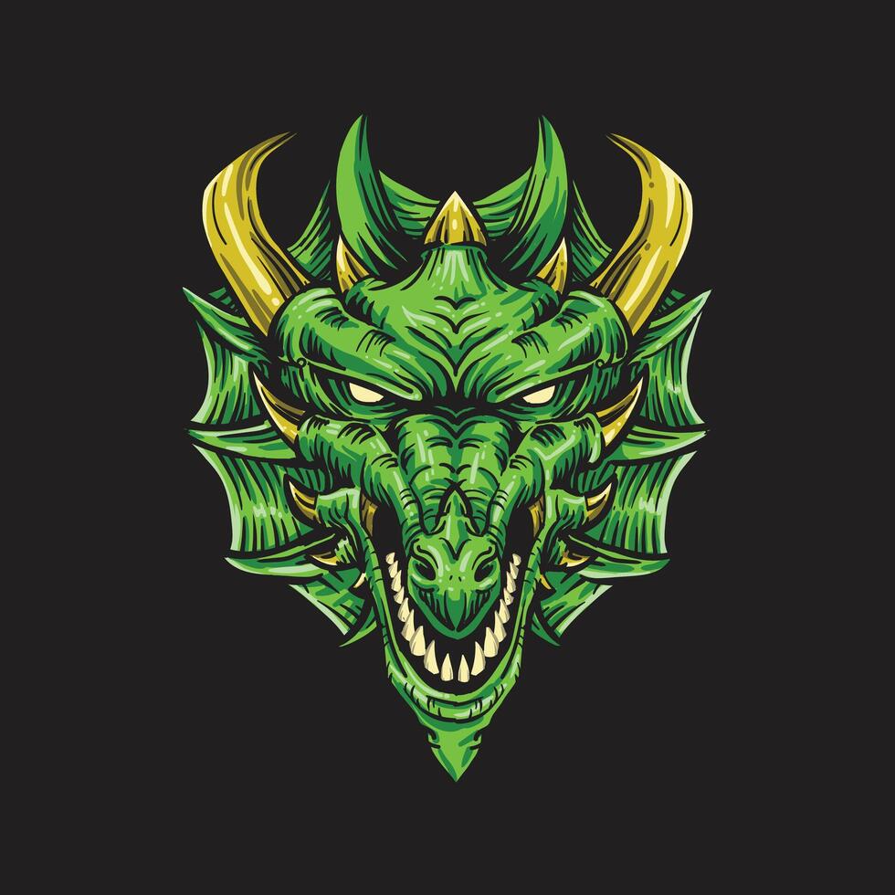 vecteur mascotte illustration de dragon tête