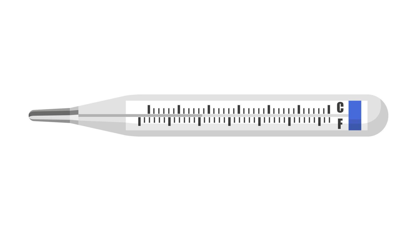 équipement médical thermomètre rempli de mercure. vecteur