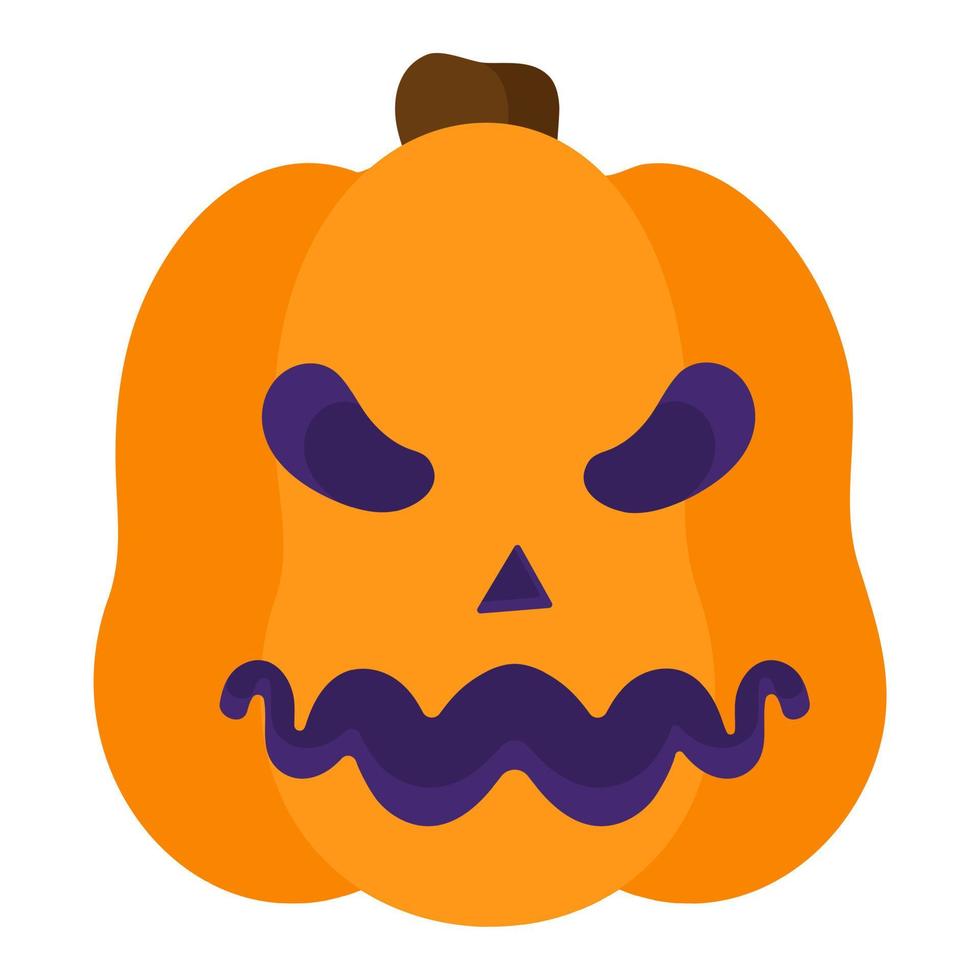 Halloween jack-o-lantern effrayer la citrouille orange. vecteur