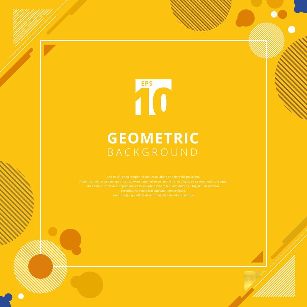 motif géométrique abstrait cercle brun sur fond de couleur jaune moutarde avec espace de copie. vecteur