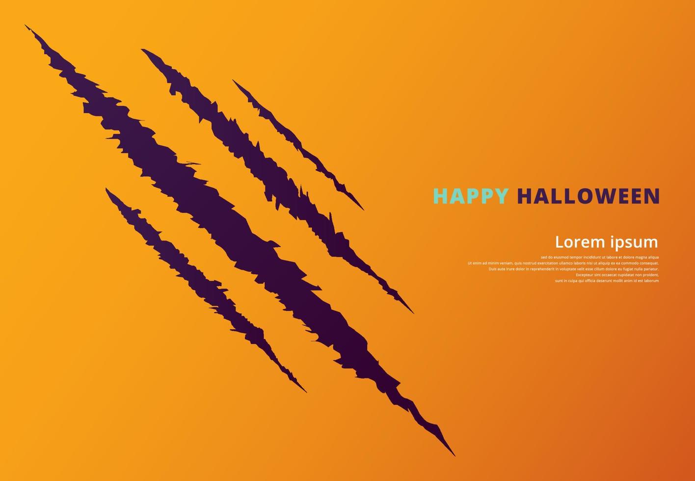 concept d'événement d'halloween avec des rayures sur le mur jaune des clous de zombies vecteur