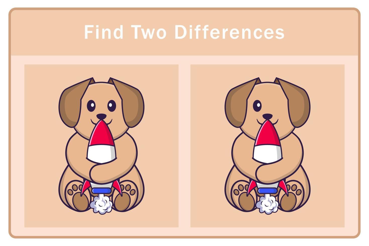 personnage de dessin animé de chien mignon. trouver des différences. jeu éducatif pour les enfants. illustration de vecteur de dessin animé