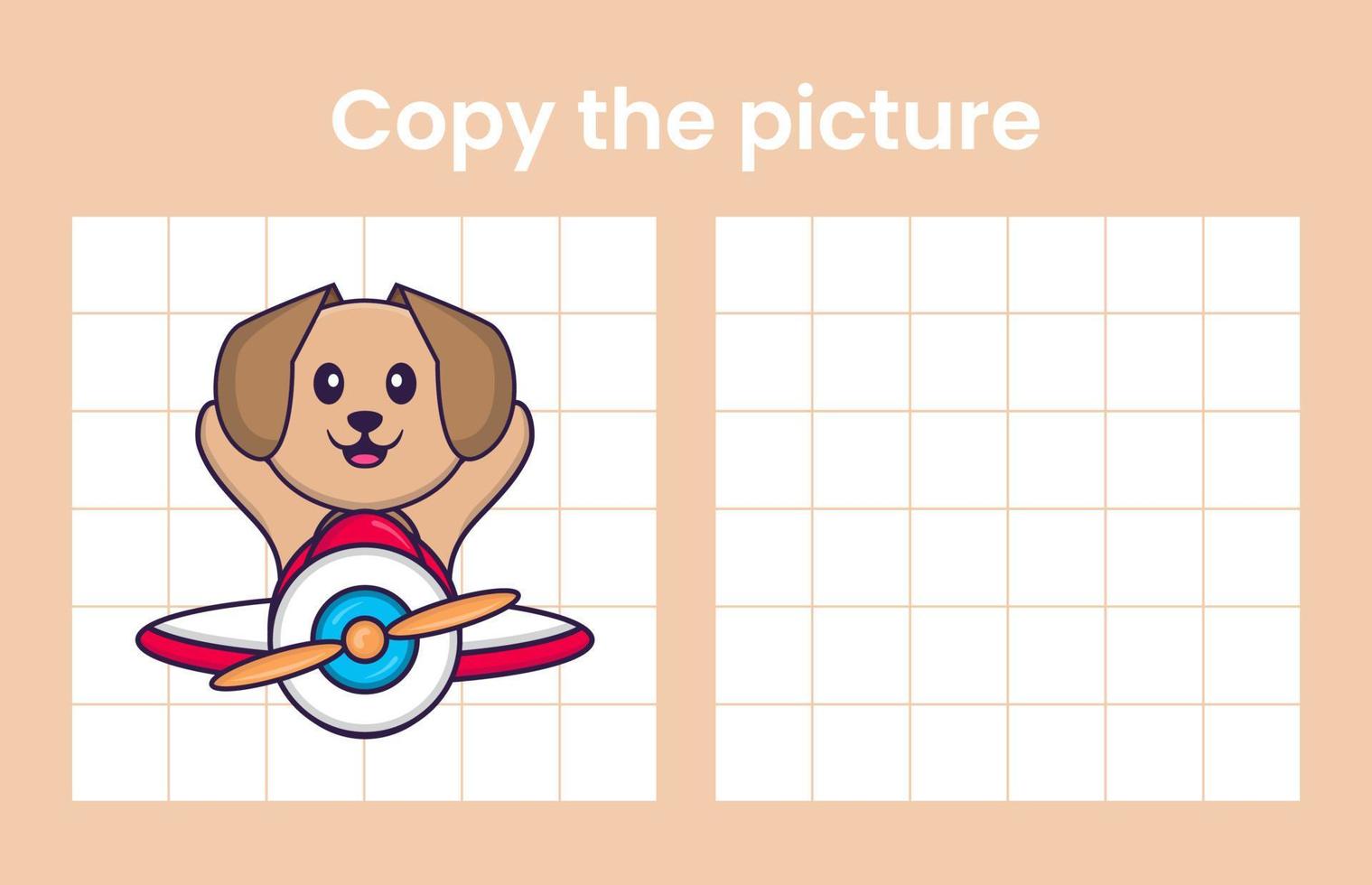 copier l'image d'un chien mignon. jeu éducatif pour les enfants. illustration de vecteur de dessin animé