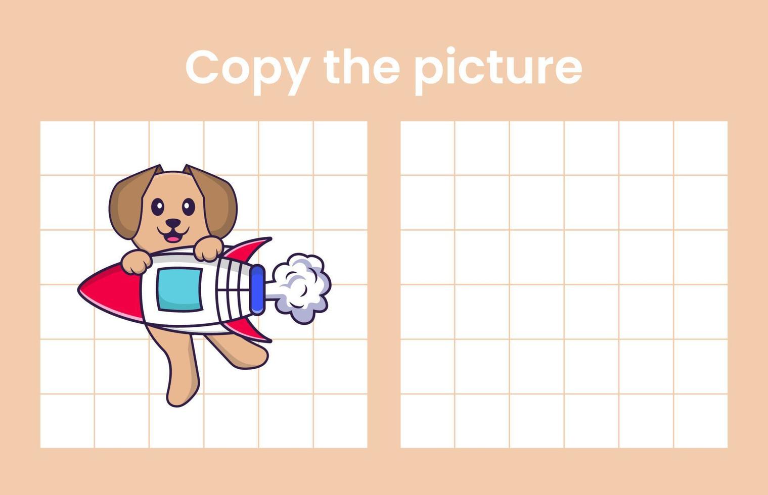 copier l'image d'un chien mignon. jeu éducatif pour les enfants. illustration de vecteur de dessin animé