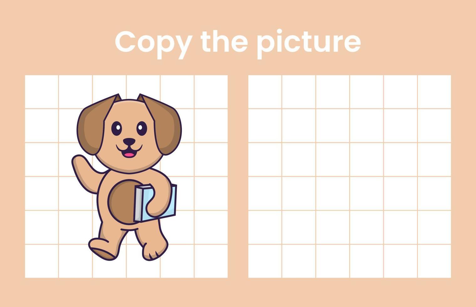 copier l'image d'un chien mignon. jeu éducatif pour les enfants. illustration de vecteur de dessin animé