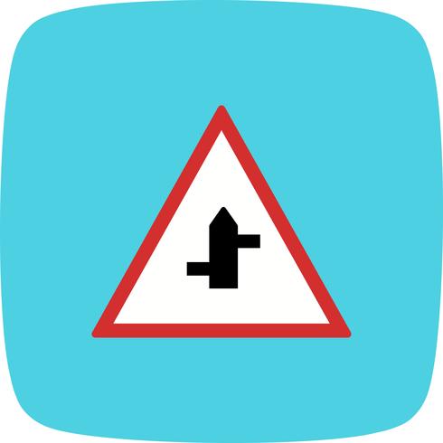 Vecteur mineur routes de droite à gauche icône de panneau de signalisation