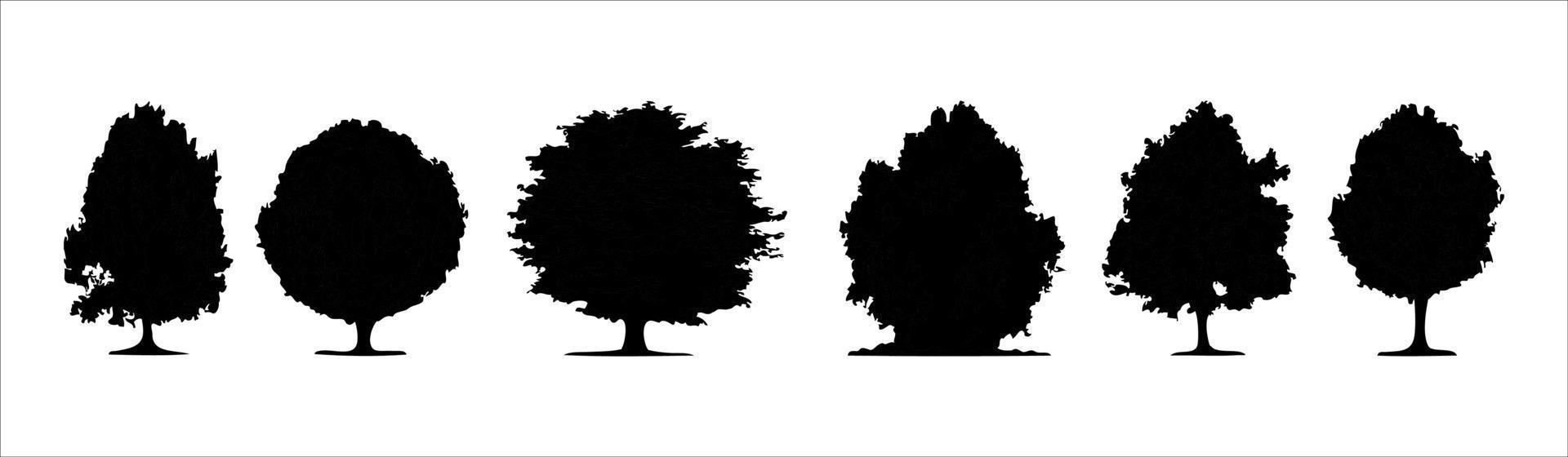 silhouettes d'arbres de vecteur