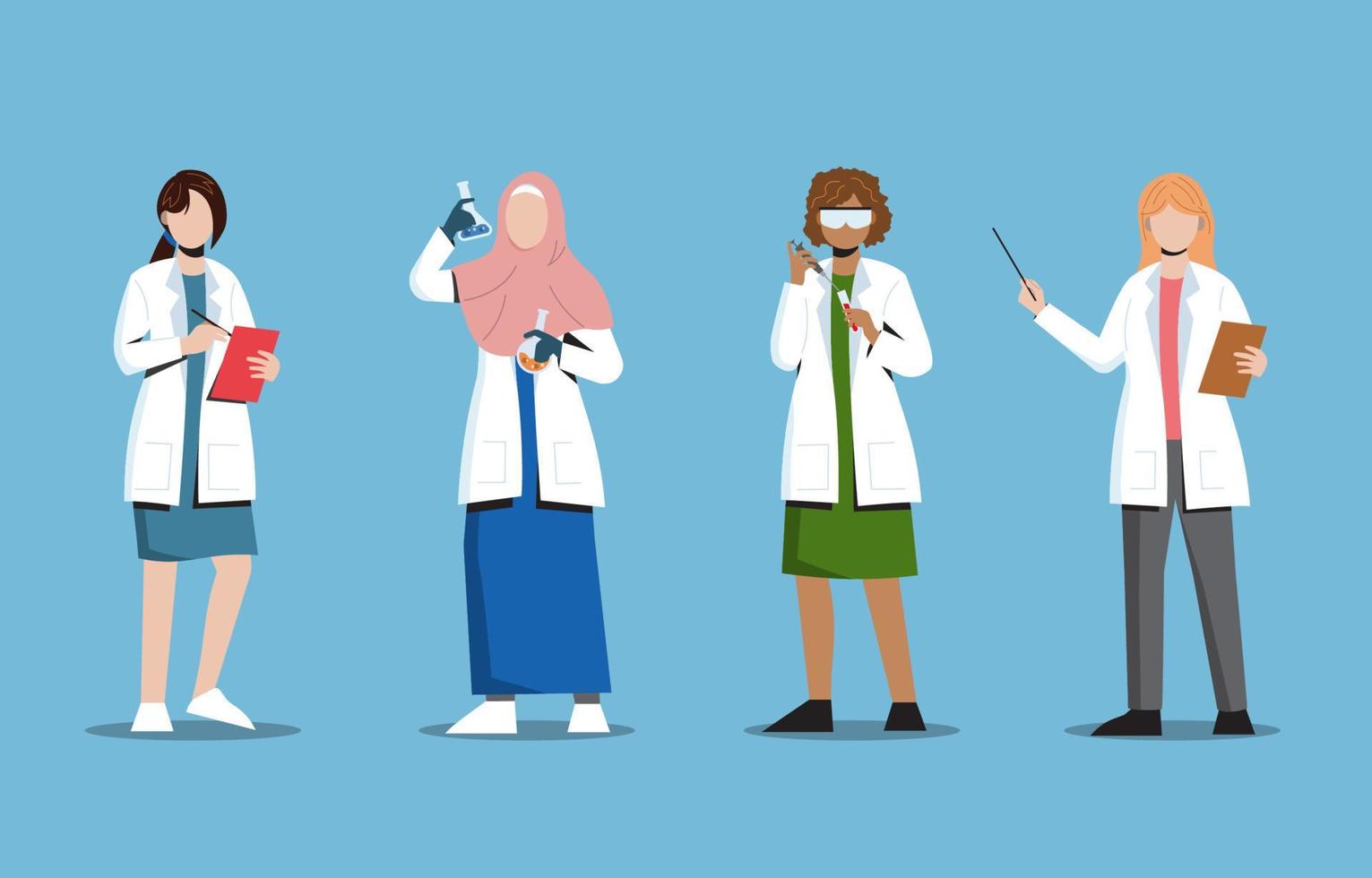 collection de personnages de diverses femmes scientifiques vecteur