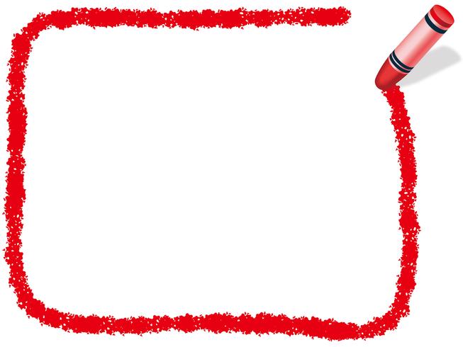 Cadre de crayon rectangle rouge, illustration vectorielle. vecteur