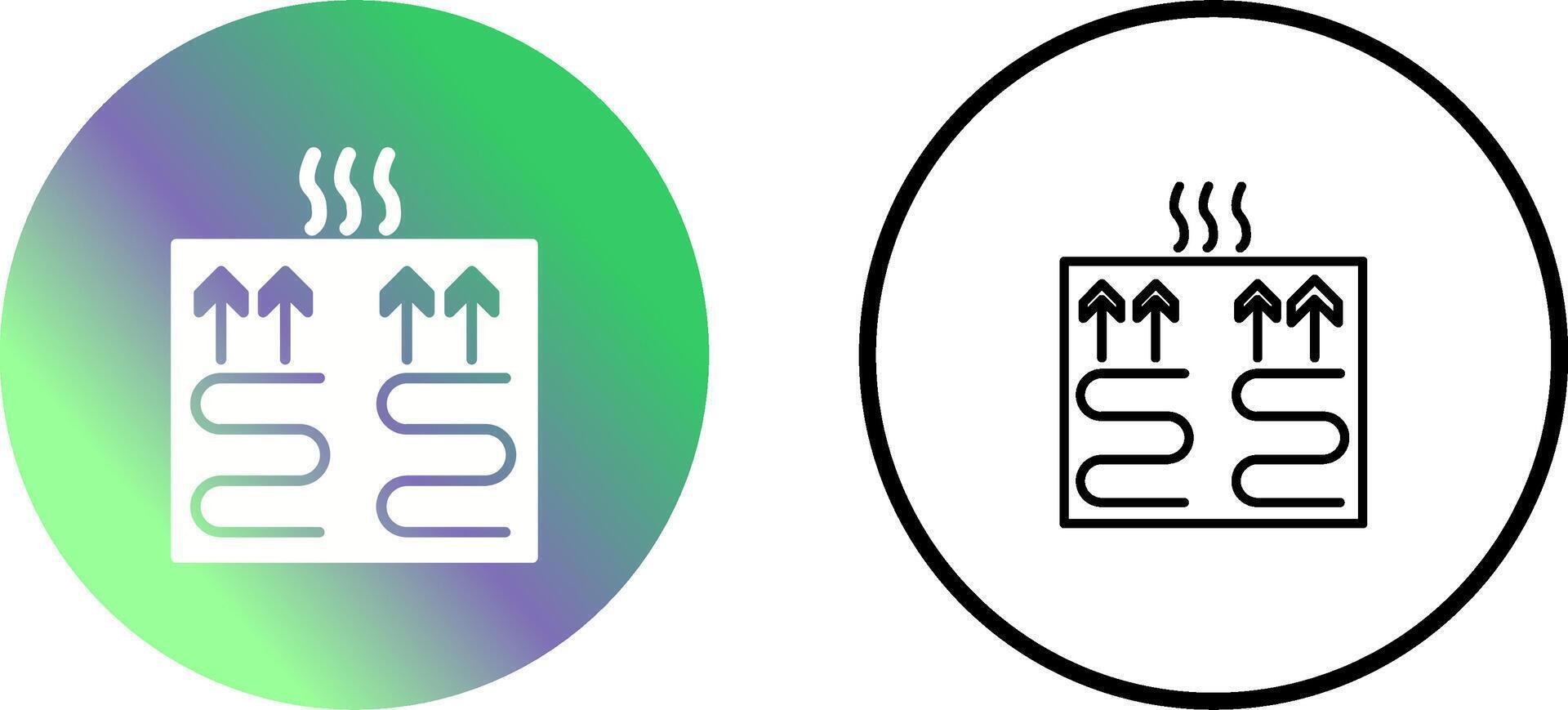 icône de vecteur de chauffage par le sol