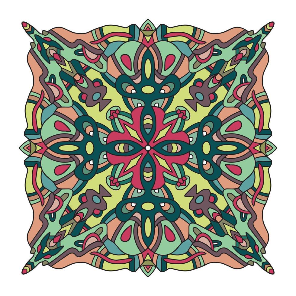 motif d'ornement tribal tapis indien. serviette aztèque, tapis de yoga. style de tatouage au henné de dentelle de vecteur. peut être utilisé pour le textile, le fond de carte de visite de voeux, l'impression de cas de téléphone - vecteur
