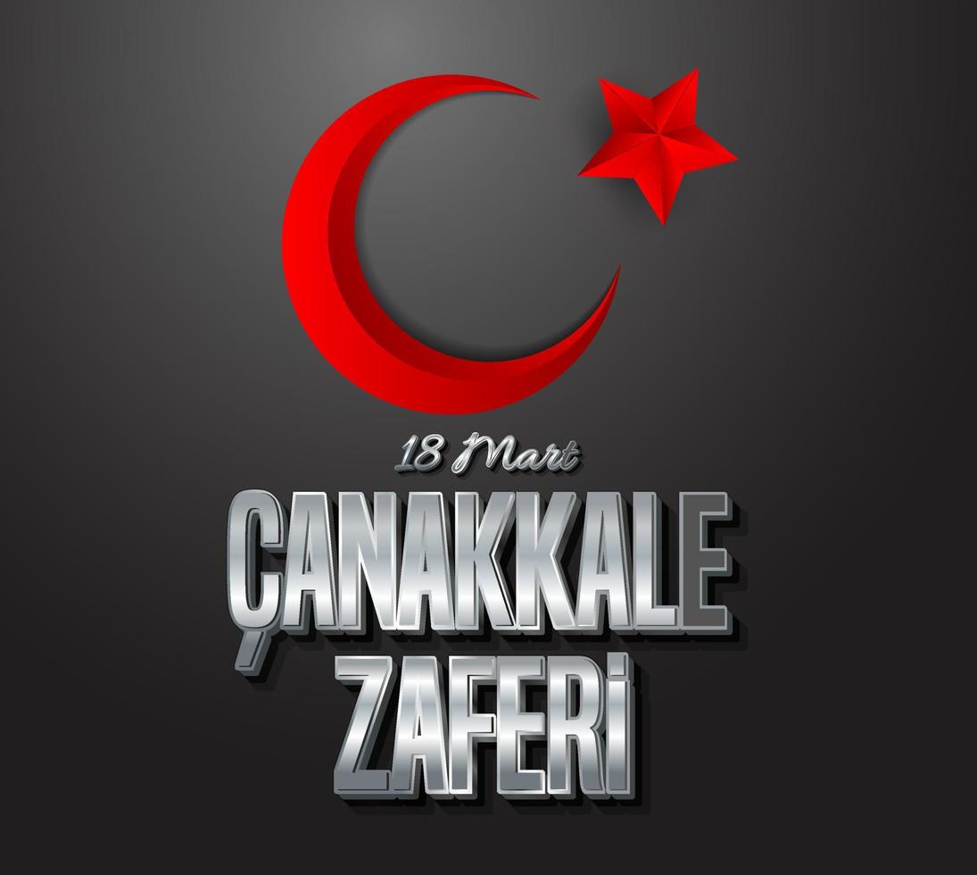 illustration vectorielle. 18 mart canakkale zaferi fête nationale , 1915 le jour de la victoire des ottomans monument de la victoire de canakkale. victoire de canakkale joyeuses fêtes vecteur