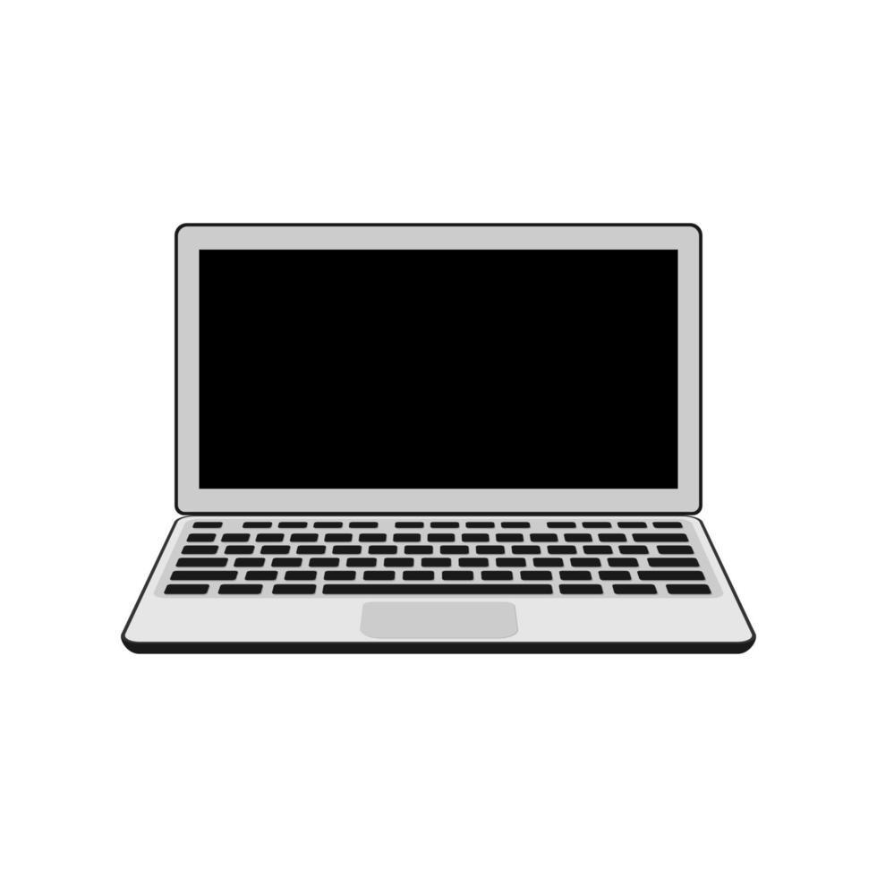 ordinateur portable vierge sur fond blanc pour un design décoratif. vecteur