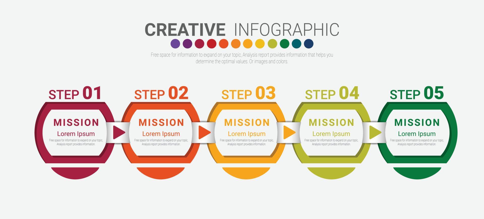 conception d'infographie vectorielle, présentation avec 5 options. vecteur