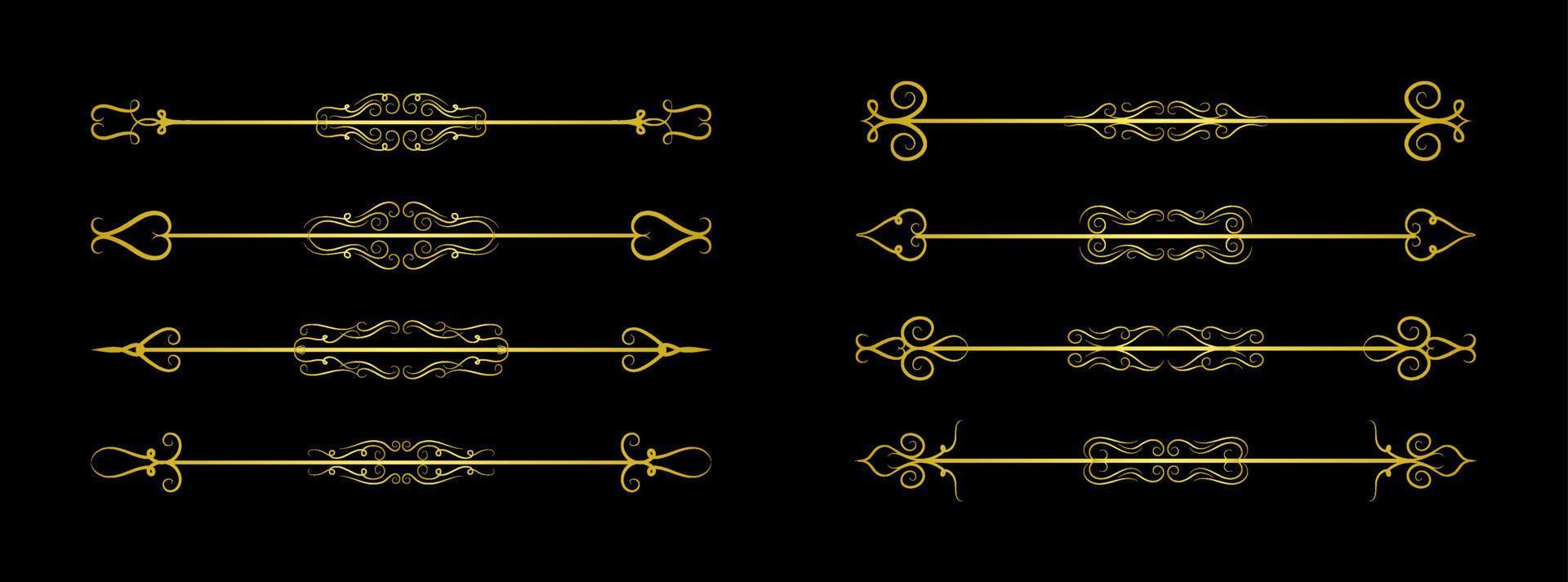 ensemble de vecteurs de cadre doré éléments vecteur