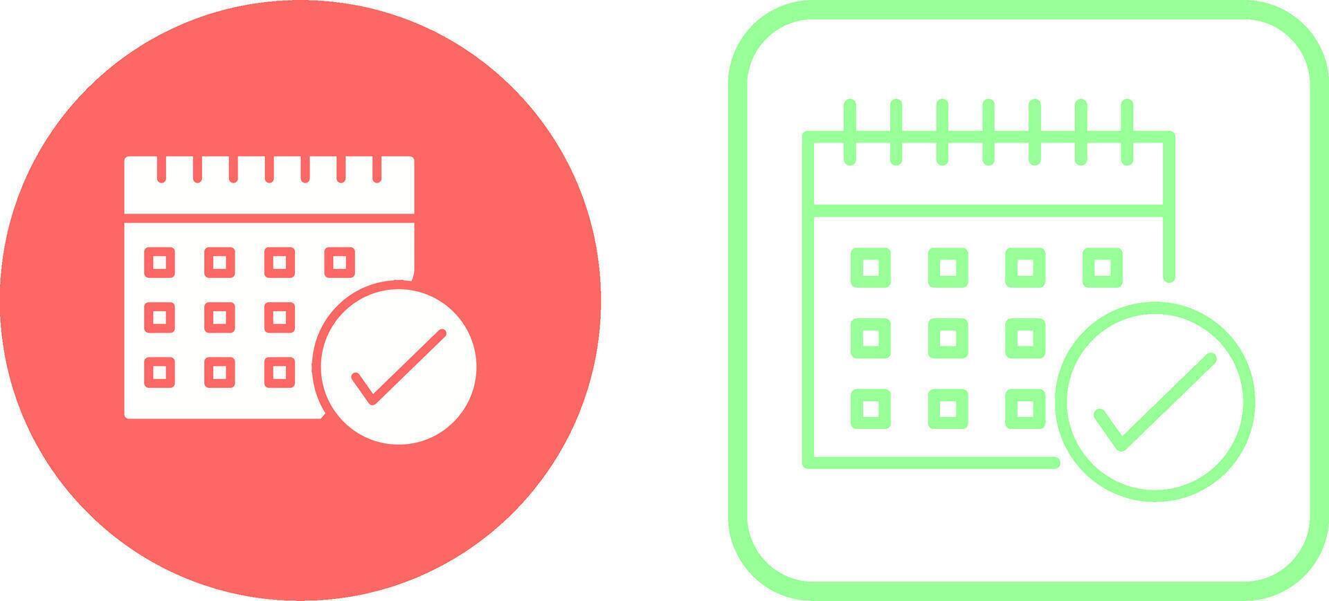 icône de vecteur de calendrier marqué