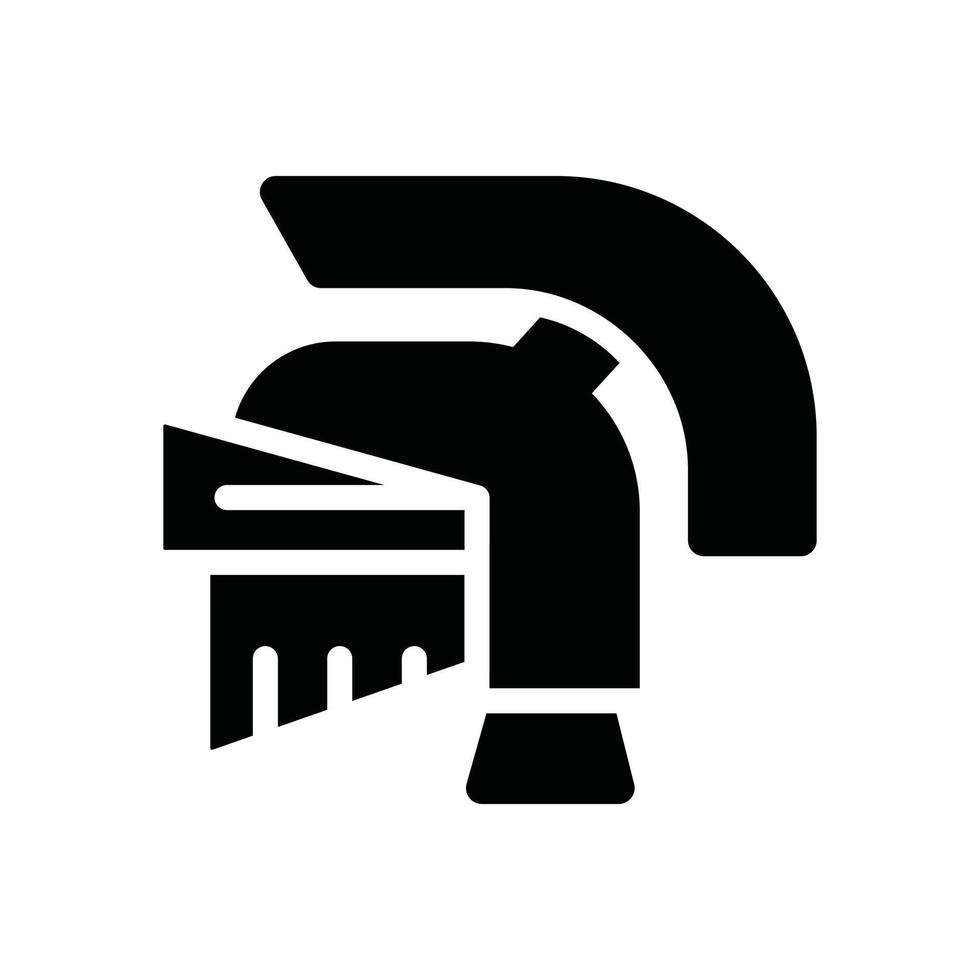icône de glyphe de casque romain vecteur