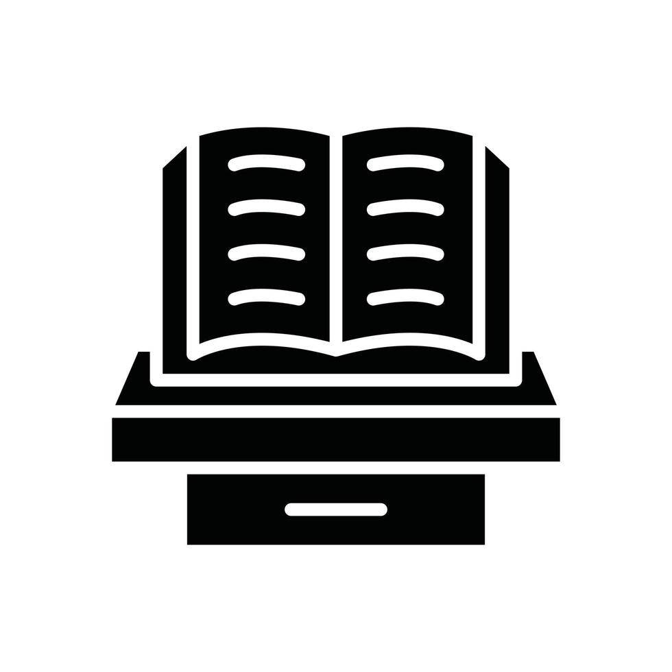 icône de glyphe de livre vecteur