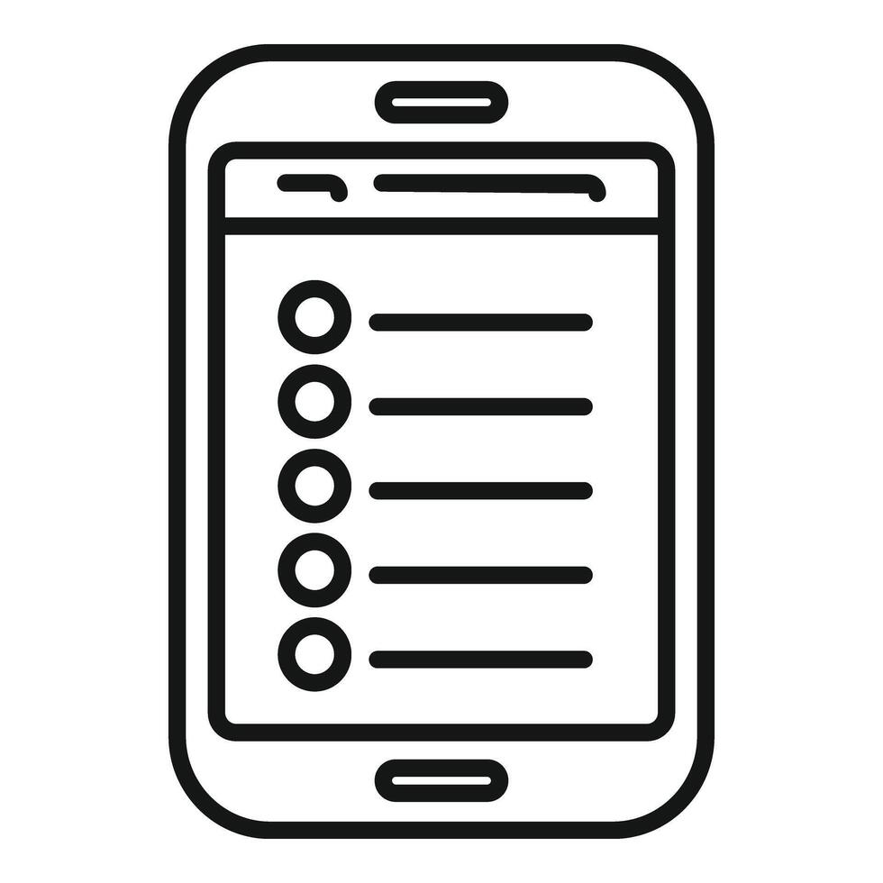 tablette en ligne politique chercher icône contour vecteur. réglementé des produits vecteur