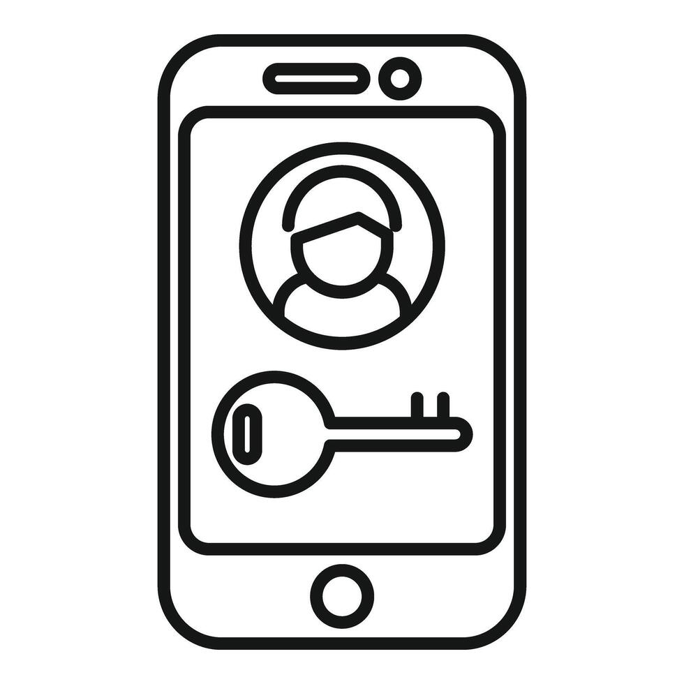 fermer à clé téléphone utilisateur icône contour vecteur. mobile enregistrement accès vecteur