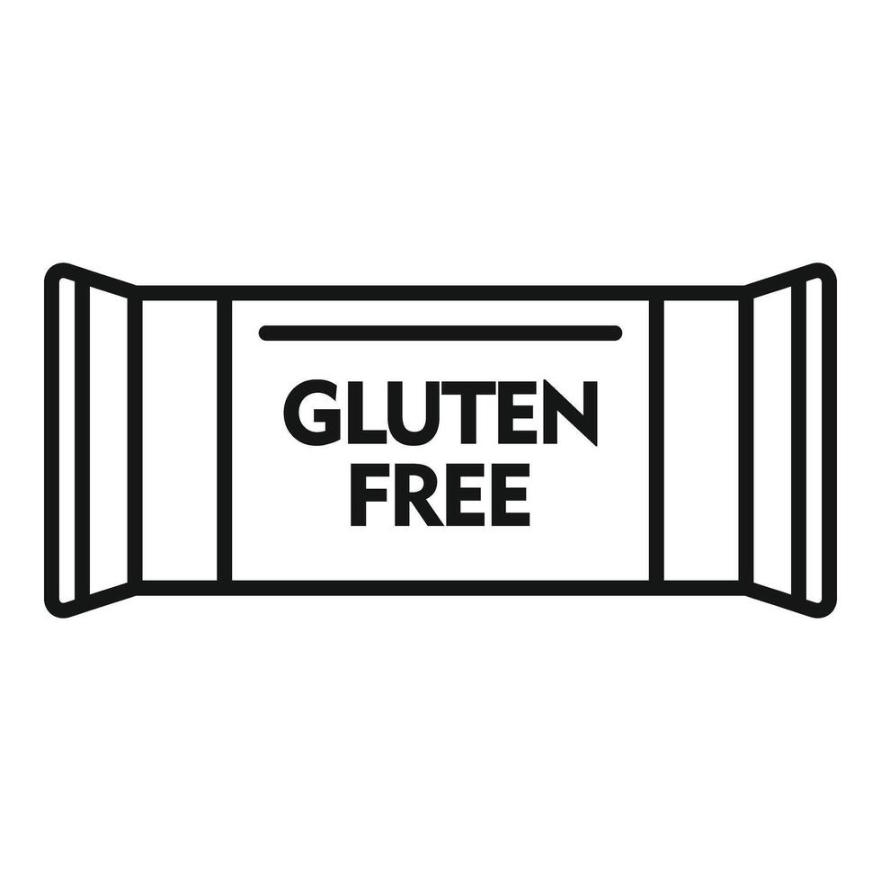 gluten gratuit bar pack icône contour vecteur. vite nourriture vecteur