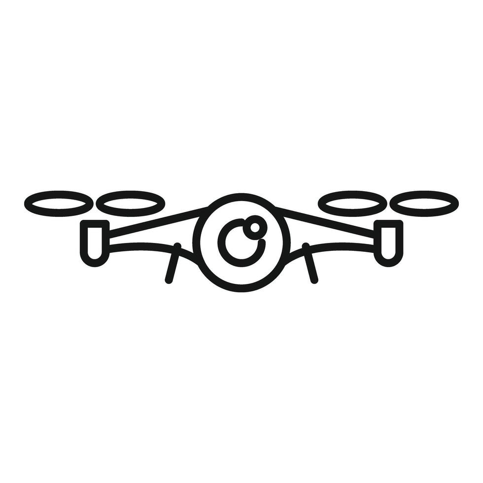 drone tournage icône contour vecteur. aéro tournage opérateur vecteur