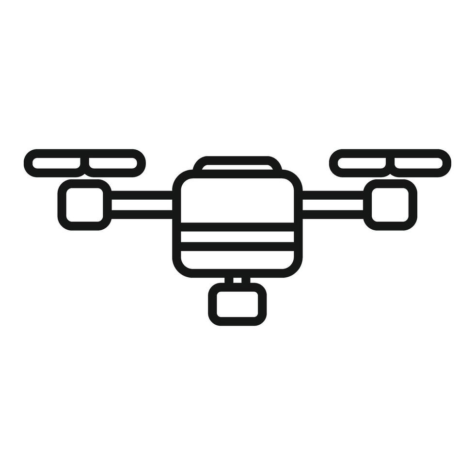 4k vidéo drone icône contour vecteur. tournage véhicule vecteur