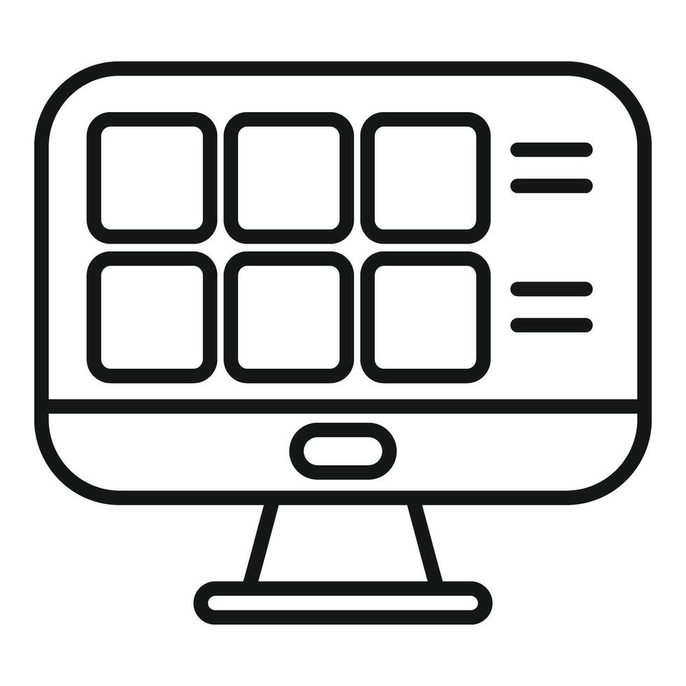 ordinateur en ligne boutique icône contour vecteur. commande marché vecteur
