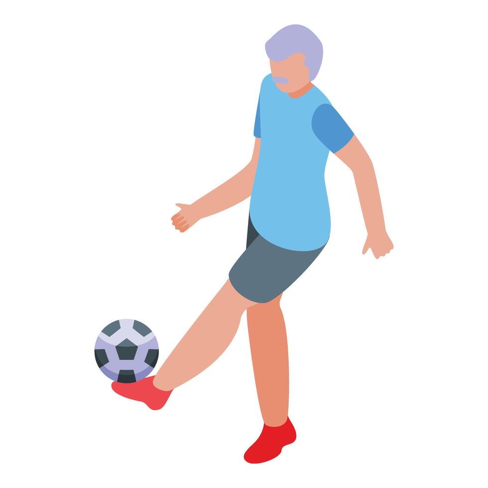 Sénior football tirer icône isométrique vecteur. jouer Football Balle vecteur