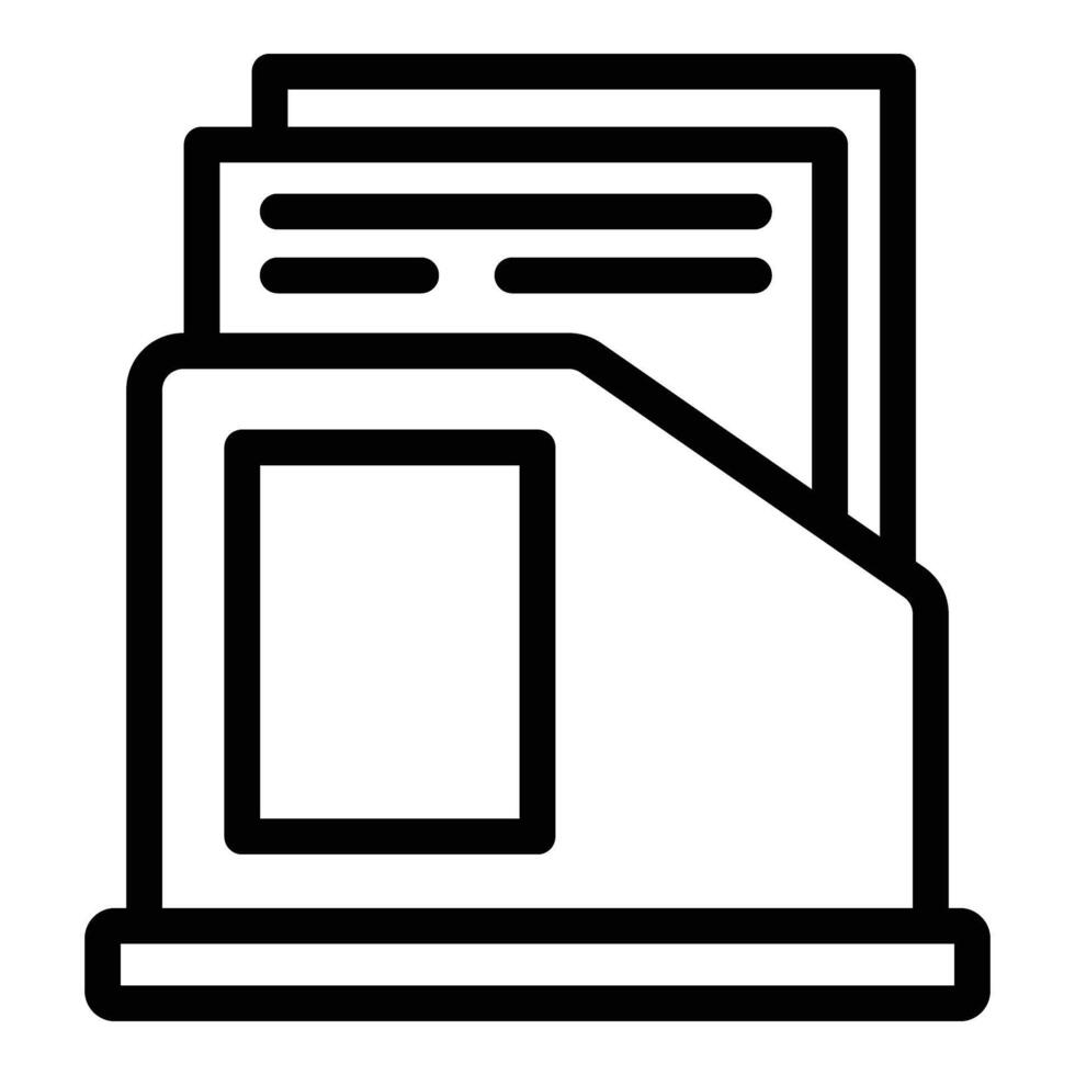 fichier Bureau espace de rangement boîte icône contour vecteur. bureau document étagère vecteur
