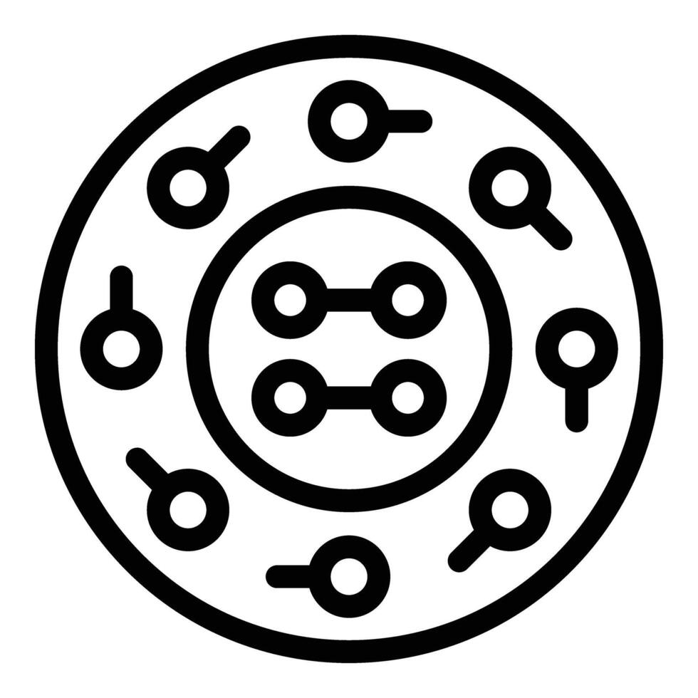 bouton point icône contour vecteur. chemise cercle détail vecteur