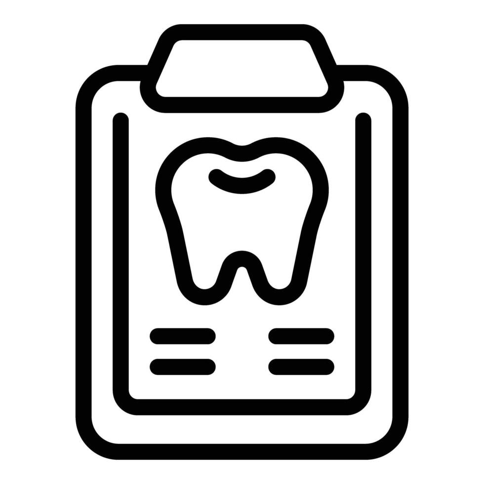 dentaire une analyse icône contour vecteur. les dents examen rapport vecteur