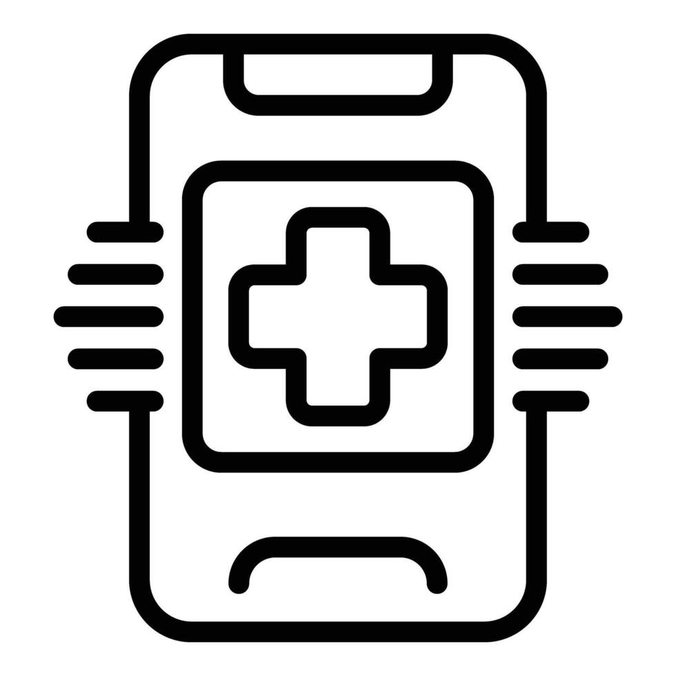 mobile médical premier aide icône contour vecteur. ambulance appel vecteur