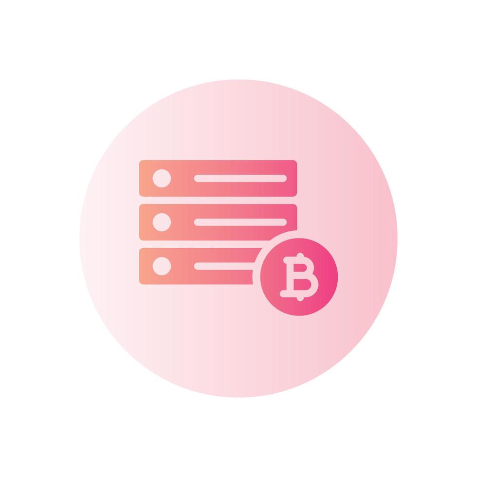 icône de dégradé bitcoin d'hébergement vecteur