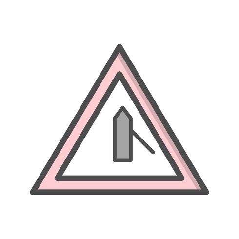 Vecteur mineur route de droite icône de signe de route