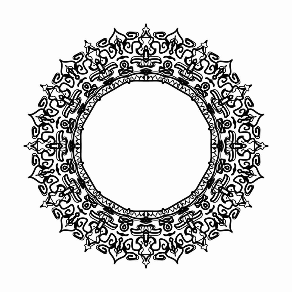 cadre dans la tradition orientale. stylisé avec un motif décoratif de tatouages au henné pour décorer des couvertures de livre, cahier, cercueil, magazine, carte postale et dossier. mandala de fleurs dans le style mehndi. vecteur