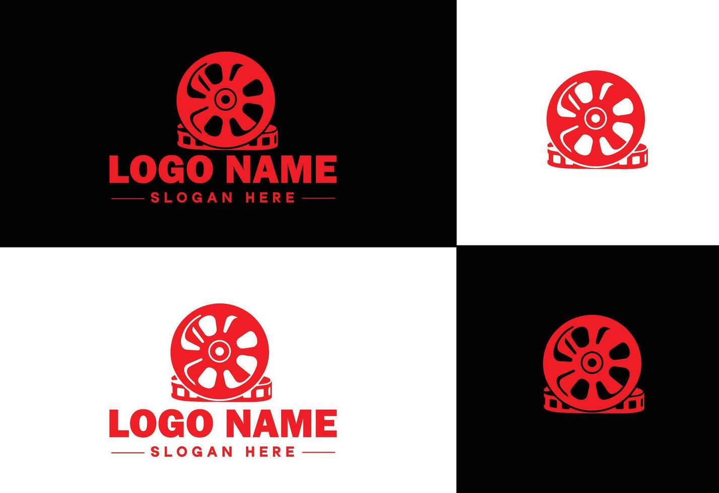 film bobine logo icône vecteur pour affaires marque app icône film cinéma théâtre vidéo canal cinématographie logo modèle